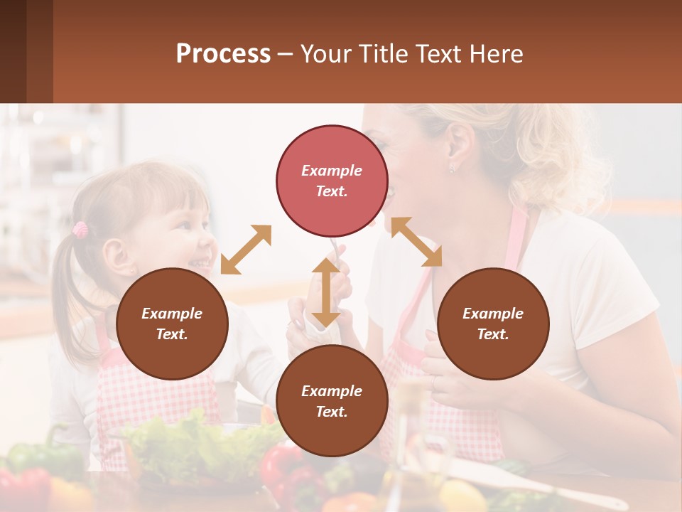 A Woman And A Little Girl Eating Vegetables PowerPoint Template