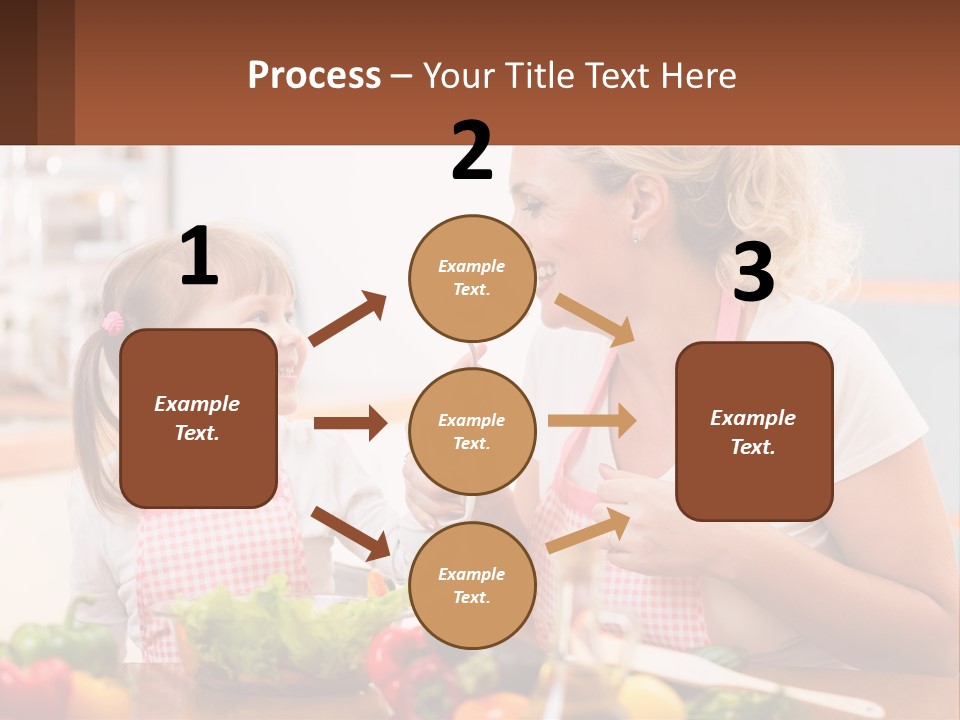 A Woman And A Little Girl Eating Vegetables PowerPoint Template