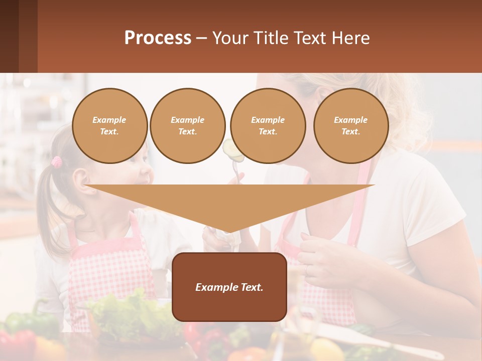 A Woman And A Little Girl Eating Vegetables PowerPoint Template