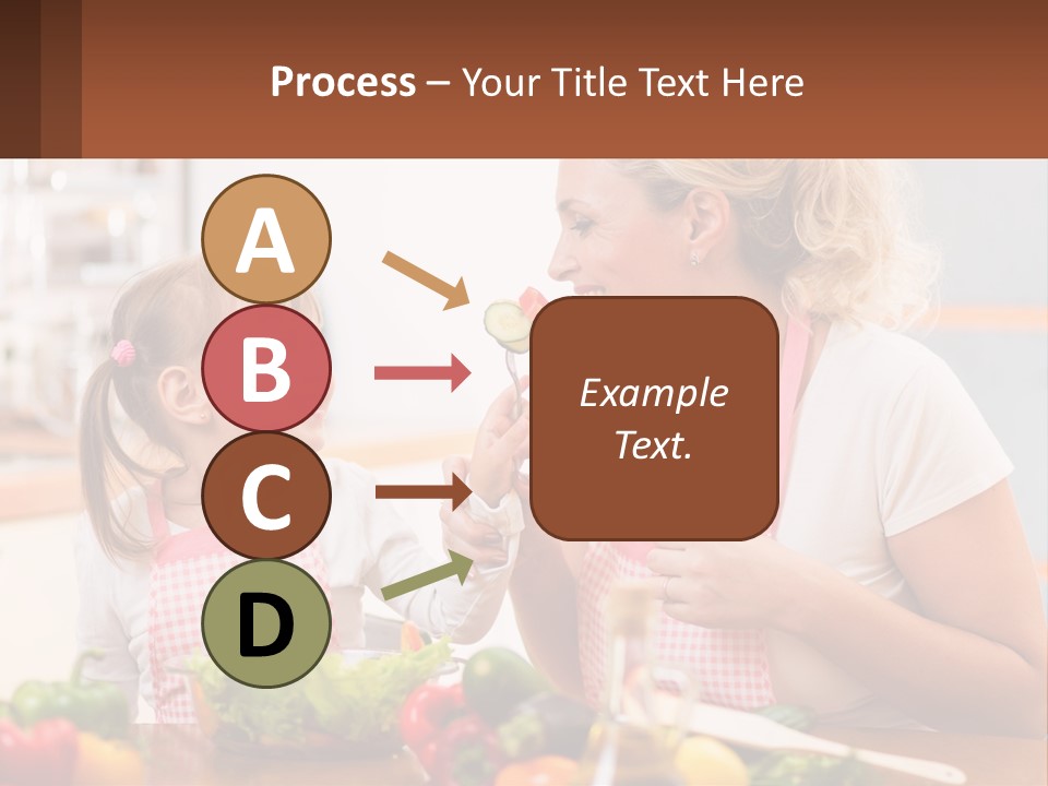 A Woman And A Little Girl Eating Vegetables PowerPoint Template