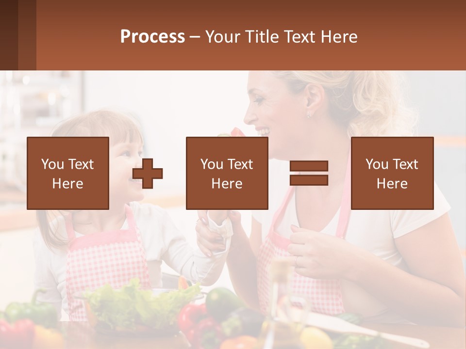 A Woman And A Little Girl Eating Vegetables PowerPoint Template