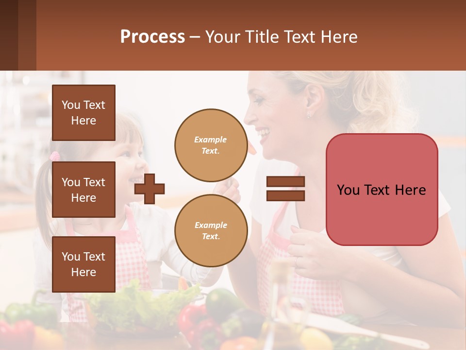 A Woman And A Little Girl Eating Vegetables PowerPoint Template