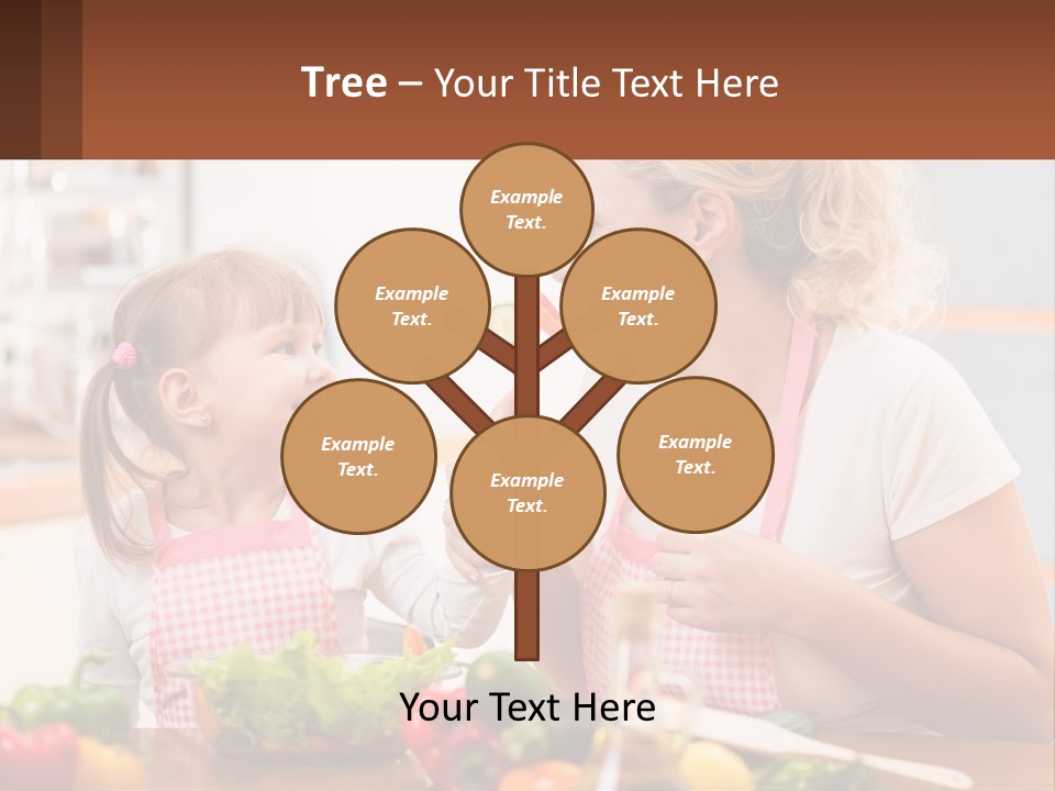 A Woman And A Little Girl Eating Vegetables PowerPoint Template