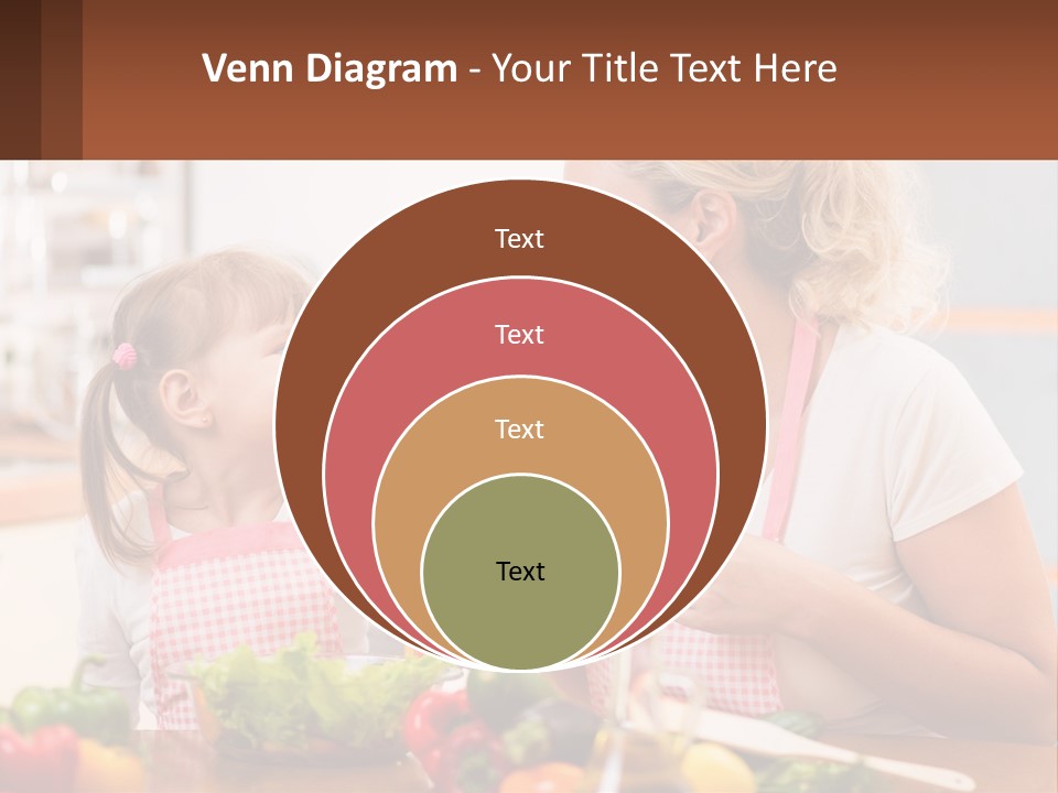 A Woman And A Little Girl Eating Vegetables PowerPoint Template