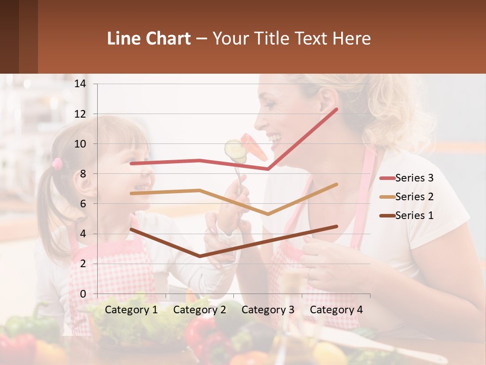 A Woman And A Little Girl Eating Vegetables PowerPoint Template