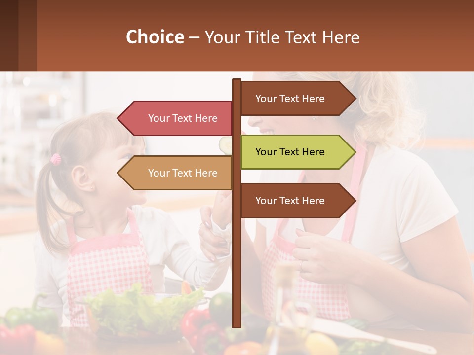 A Woman And A Little Girl Eating Vegetables PowerPoint Template