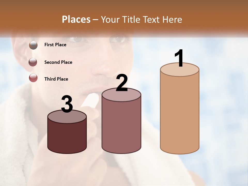 A Man Brushing His Teeth With A Toothbrush PowerPoint Template