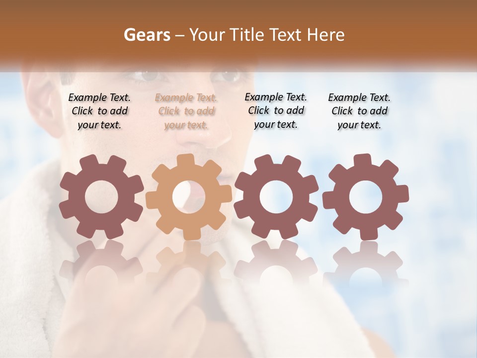 A Man Brushing His Teeth With A Toothbrush PowerPoint Template