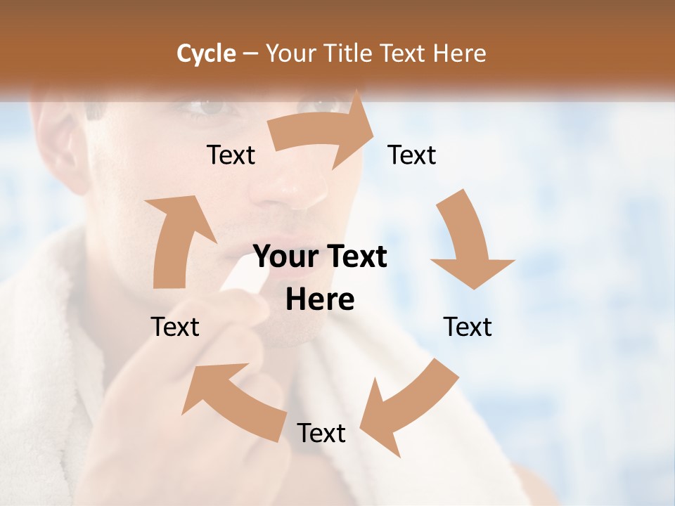 A Man Brushing His Teeth With A Toothbrush PowerPoint Template