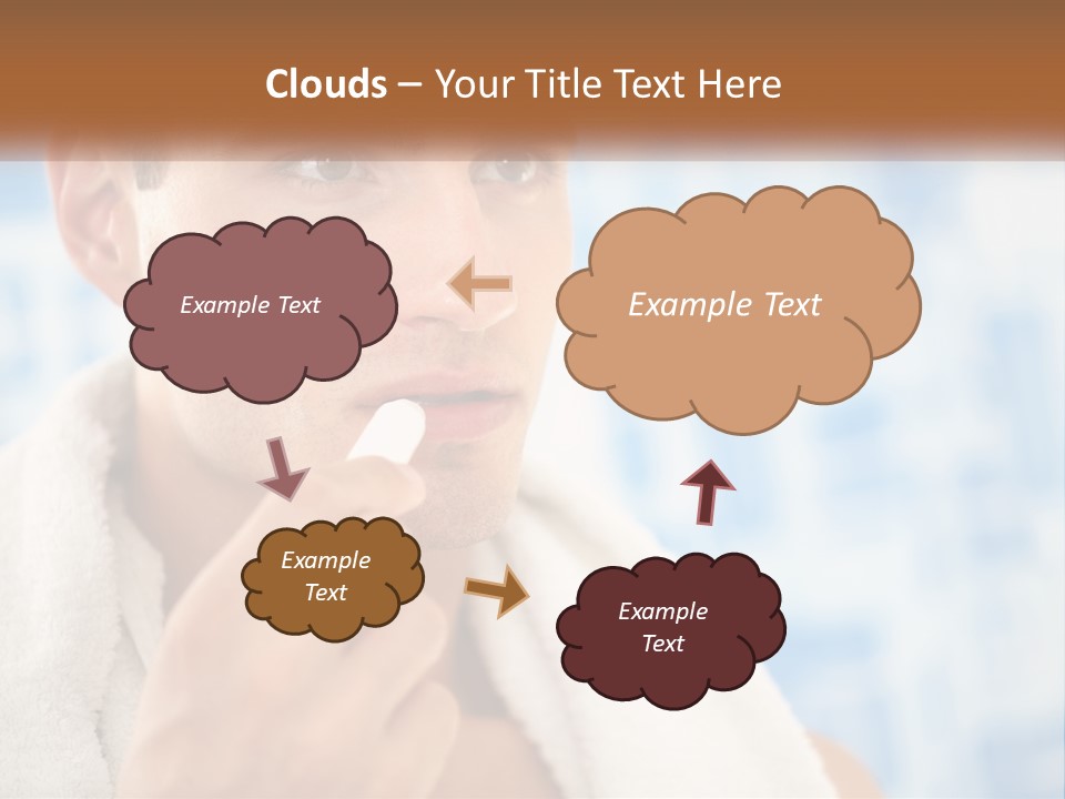 A Man Brushing His Teeth With A Toothbrush PowerPoint Template