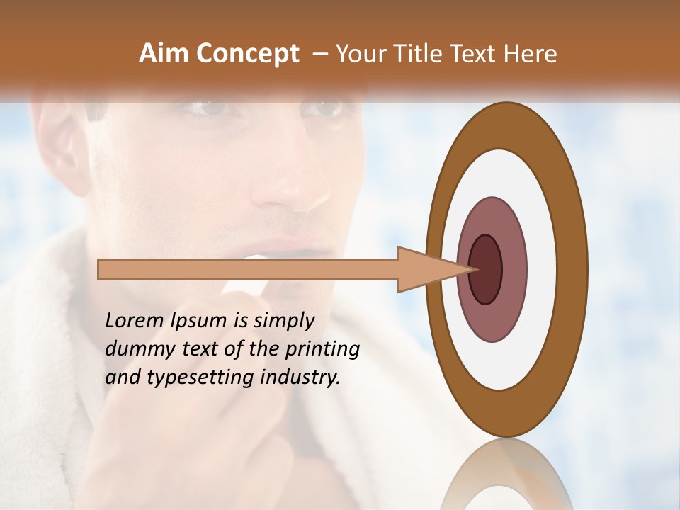 A Man Brushing His Teeth With A Toothbrush PowerPoint Template