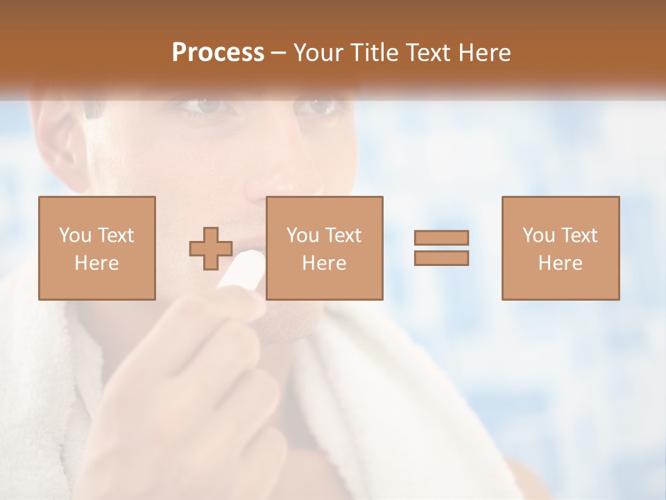 A Man Brushing His Teeth With A Toothbrush PowerPoint Template