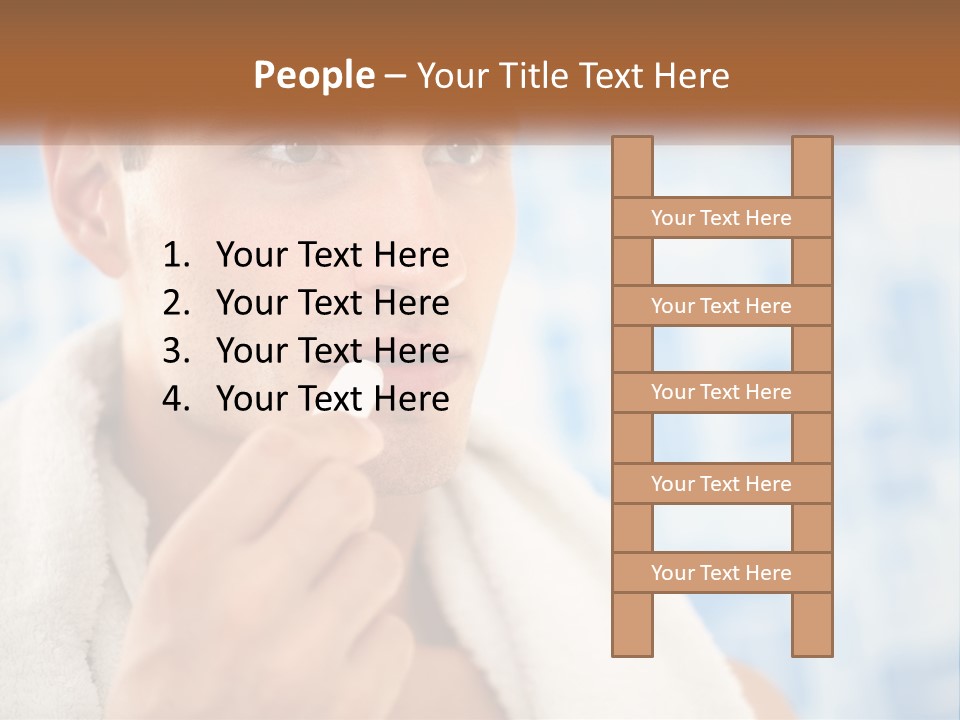 A Man Brushing His Teeth With A Toothbrush PowerPoint Template