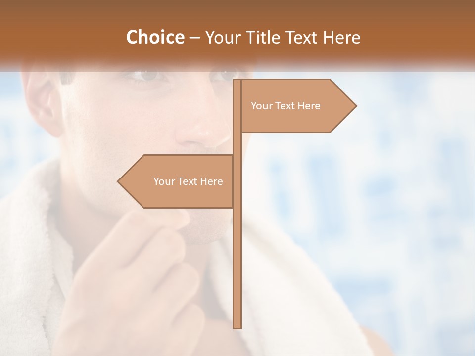 A Man Brushing His Teeth With A Toothbrush PowerPoint Template