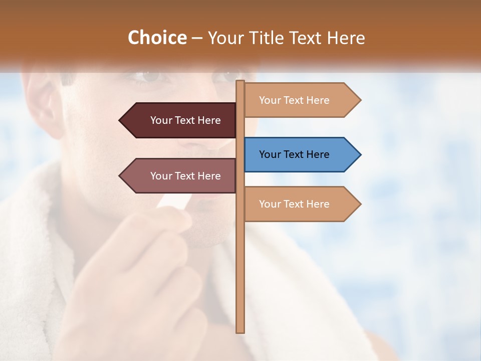 A Man Brushing His Teeth With A Toothbrush PowerPoint Template