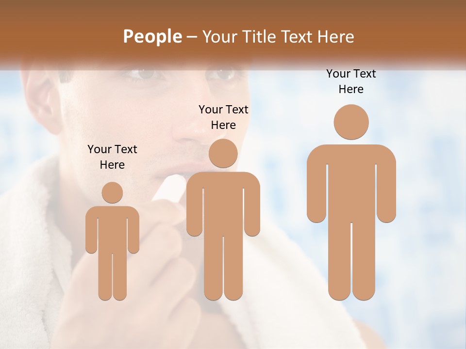 A Man Brushing His Teeth With A Toothbrush PowerPoint Template