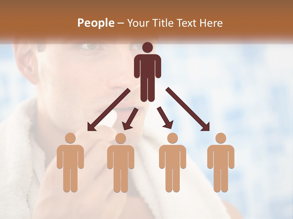 A Man Brushing His Teeth With A Toothbrush PowerPoint Template