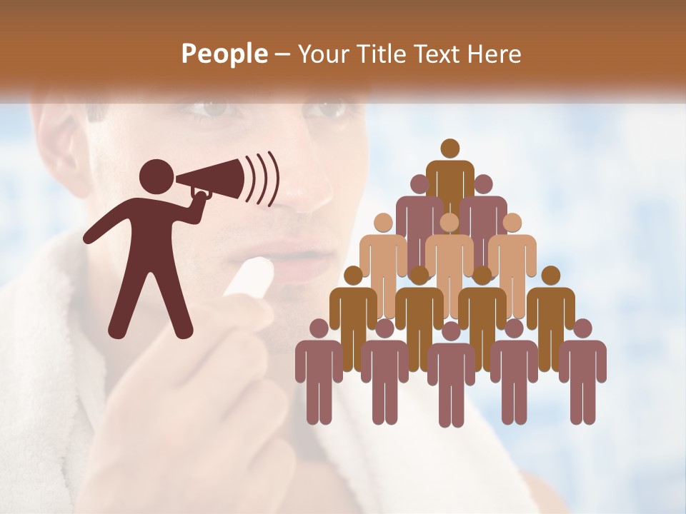 A Man Brushing His Teeth With A Toothbrush PowerPoint Template