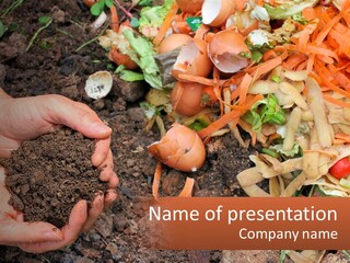 A Person Holding A Pile Of Dirt In Their Hands PowerPoint Template