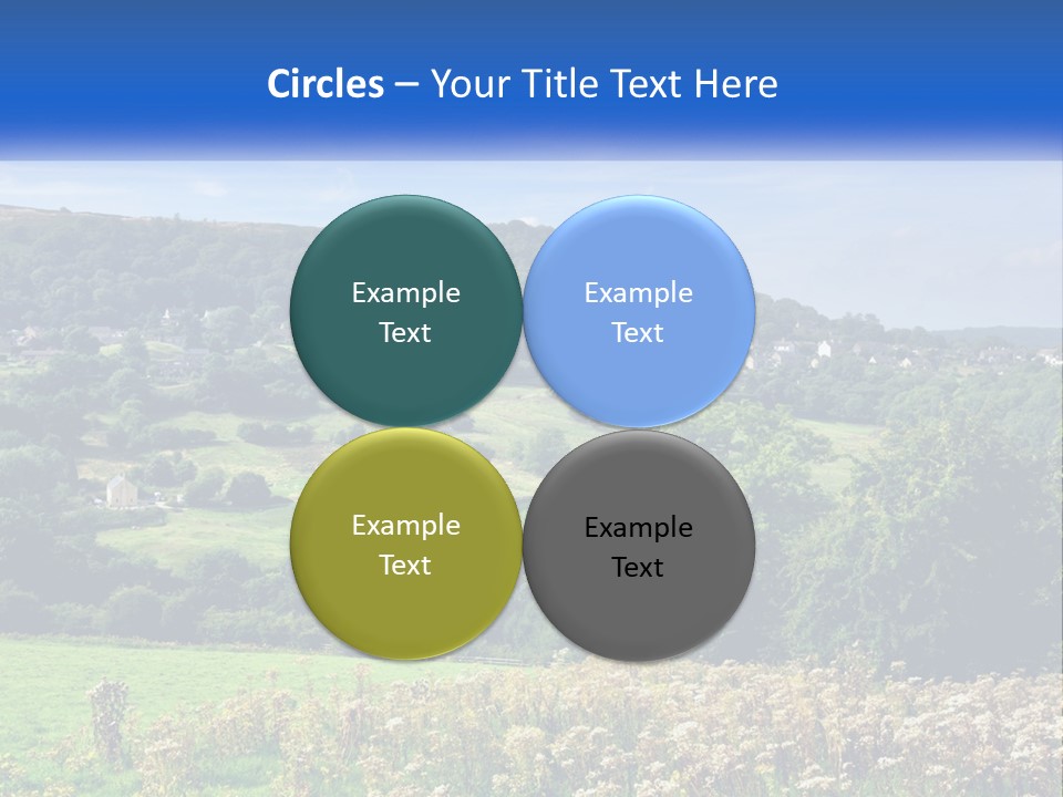 A Blue Sign Is In The Middle Of A Field PowerPoint Template
