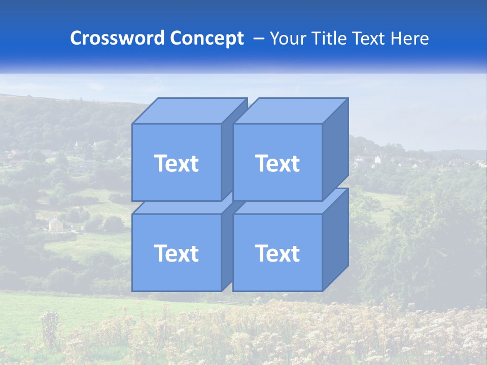 A Blue Sign Is In The Middle Of A Field PowerPoint Template