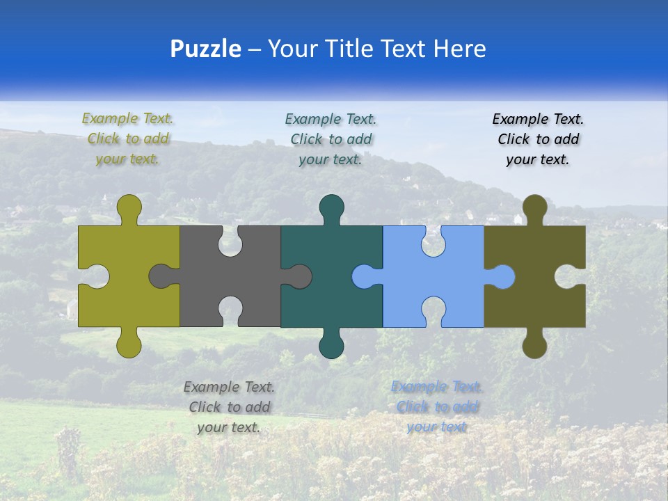 A Blue Sign Is In The Middle Of A Field PowerPoint Template