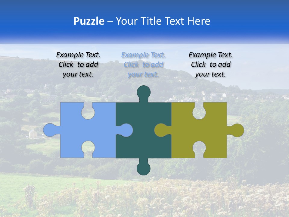 A Blue Sign Is In The Middle Of A Field PowerPoint Template
