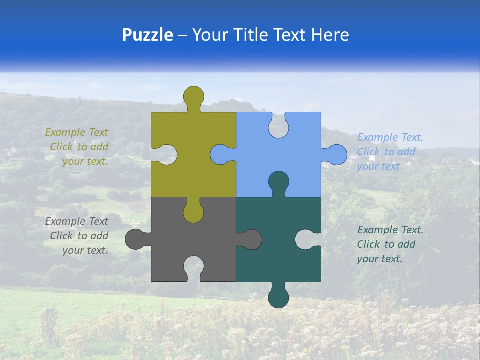 A Blue Sign Is In The Middle Of A Field PowerPoint Template