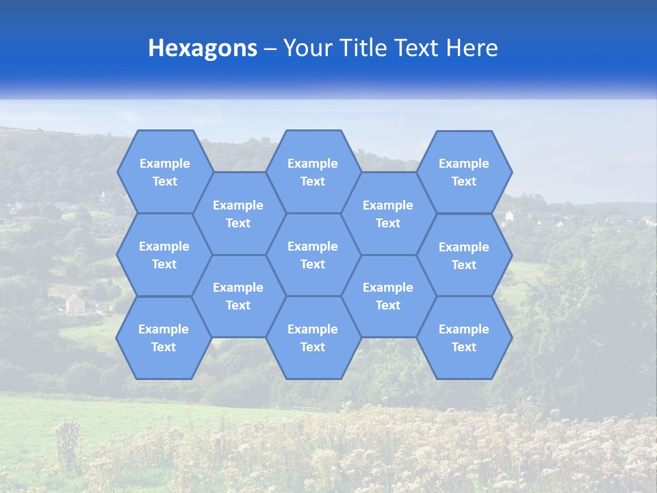 A Blue Sign Is In The Middle Of A Field PowerPoint Template