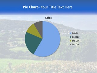 A Blue Sign Is In The Middle Of A Field PowerPoint Template