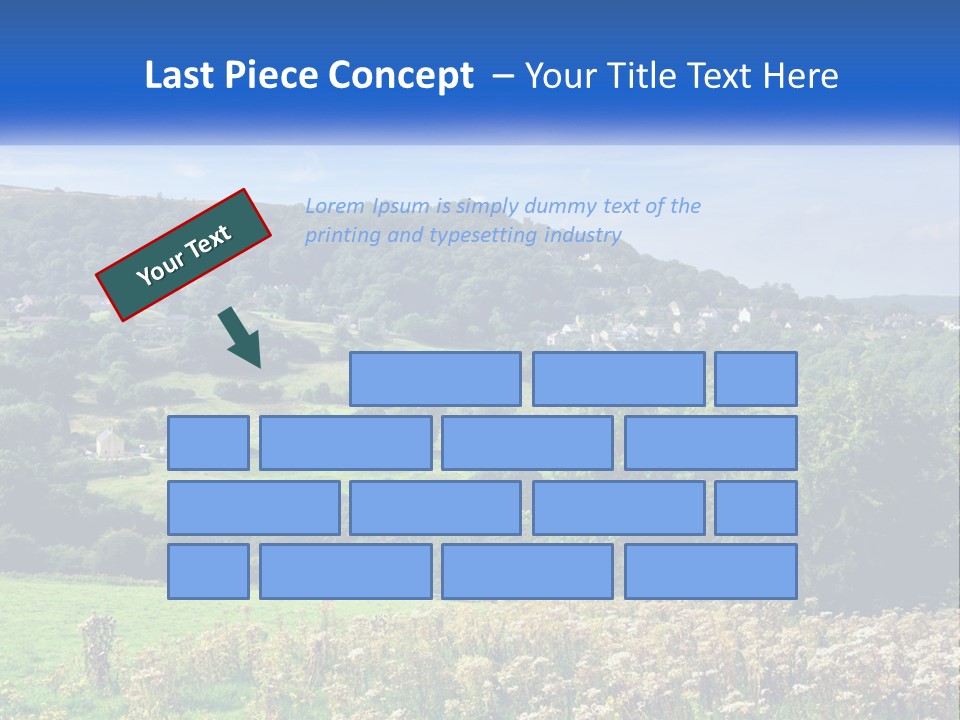 A Blue Sign Is In The Middle Of A Field PowerPoint Template