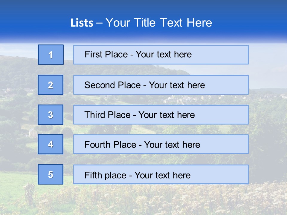 A Blue Sign Is In The Middle Of A Field PowerPoint Template