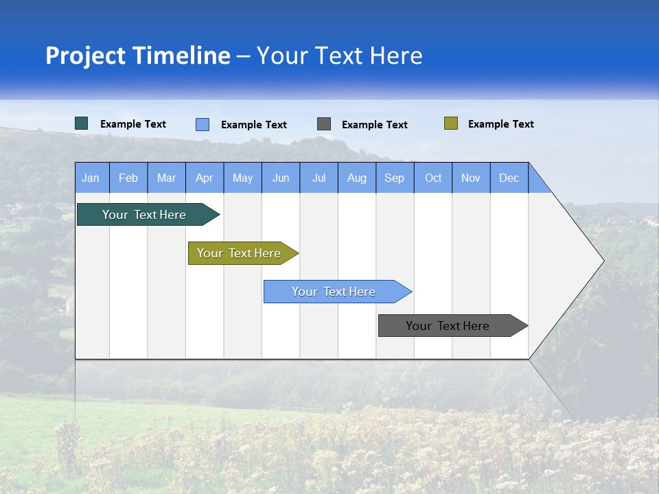 A Blue Sign Is In The Middle Of A Field PowerPoint Template