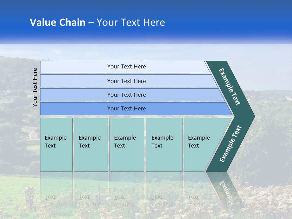A Blue Sign Is In The Middle Of A Field PowerPoint Template