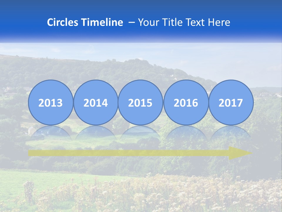 A Blue Sign Is In The Middle Of A Field PowerPoint Template