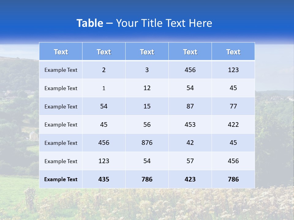 A Blue Sign Is In The Middle Of A Field PowerPoint Template