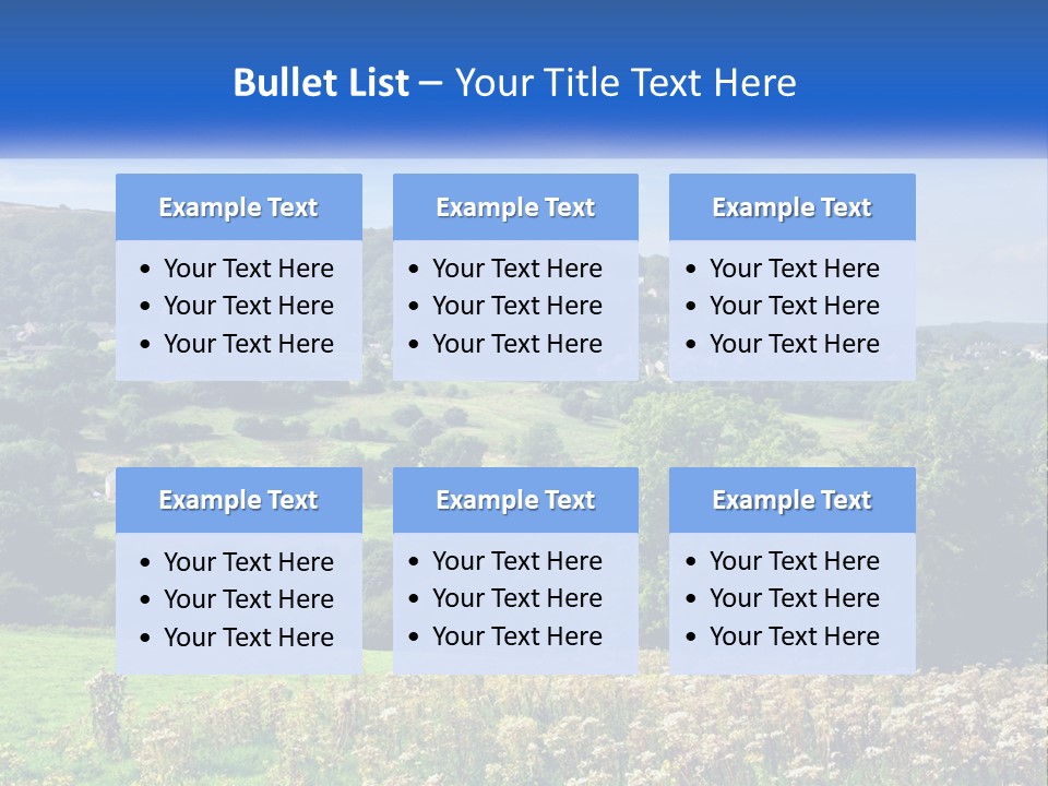A Blue Sign Is In The Middle Of A Field PowerPoint Template