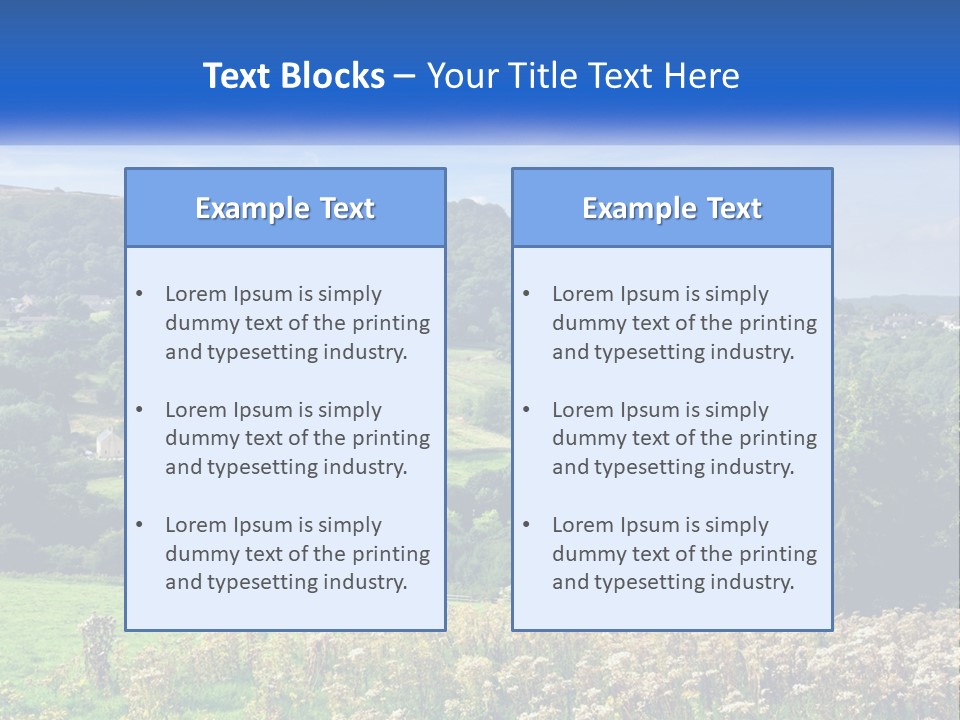 A Blue Sign Is In The Middle Of A Field PowerPoint Template