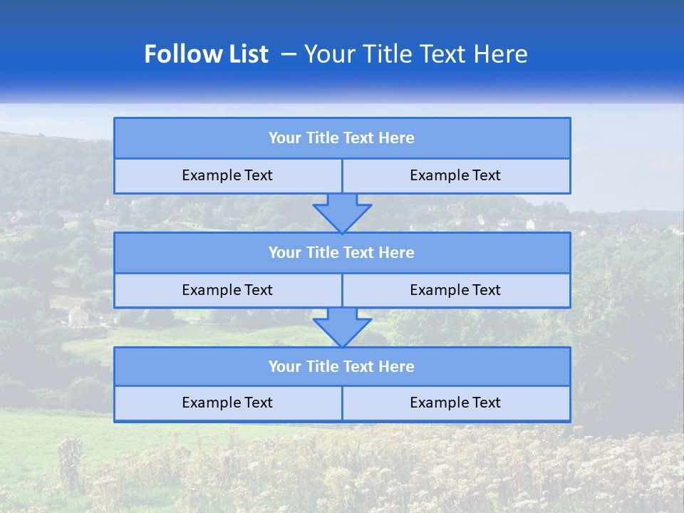 A Blue Sign Is In The Middle Of A Field PowerPoint Template