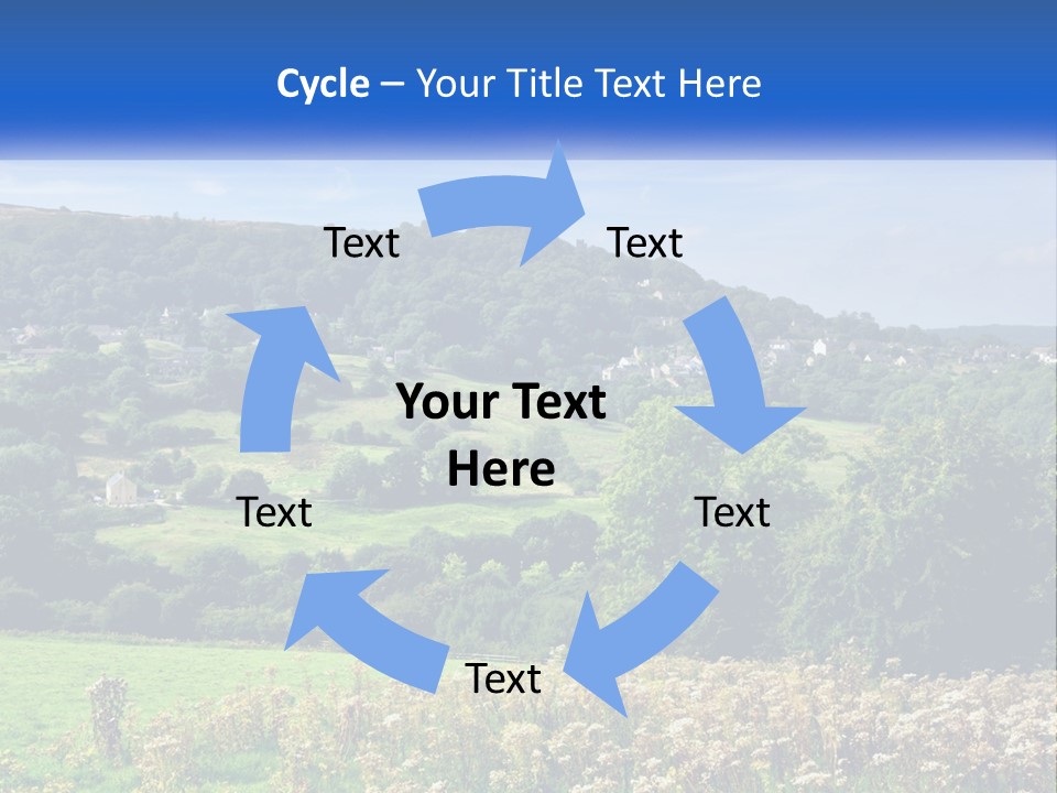 A Blue Sign Is In The Middle Of A Field PowerPoint Template