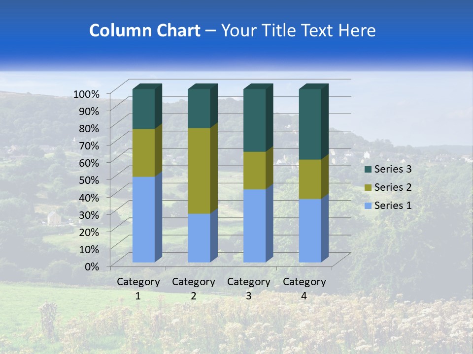A Blue Sign Is In The Middle Of A Field PowerPoint Template