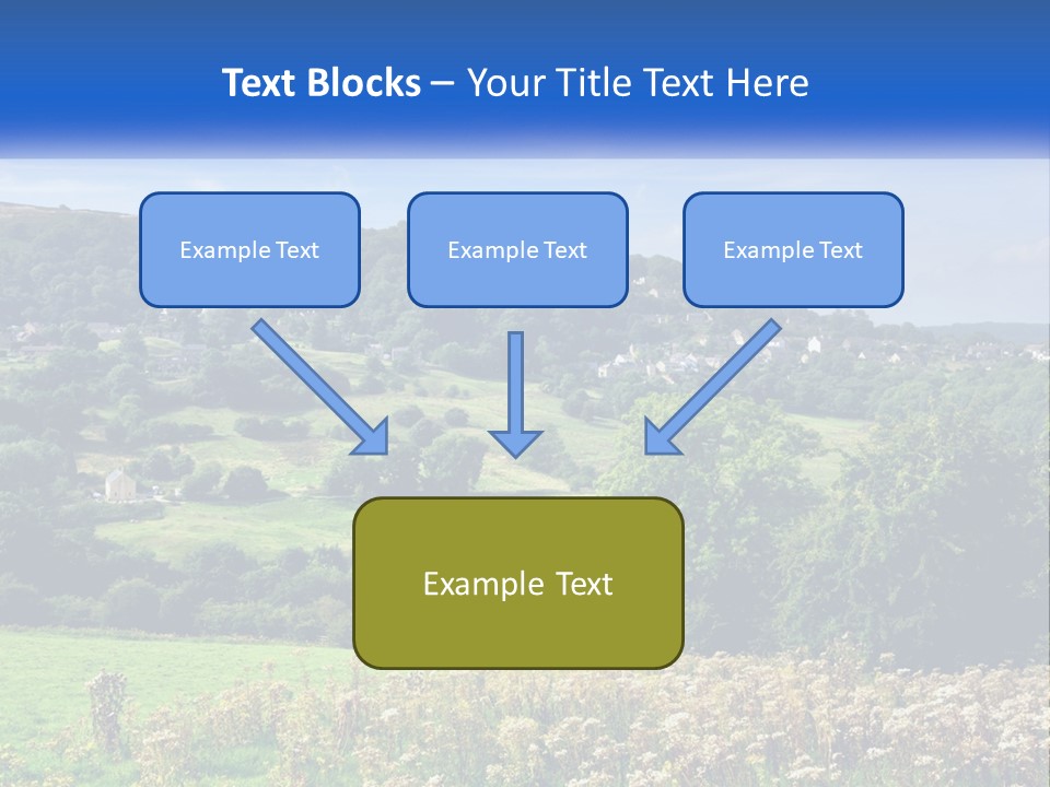 A Blue Sign Is In The Middle Of A Field PowerPoint Template
