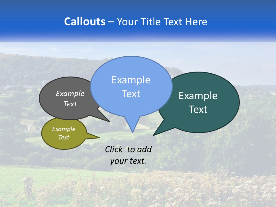 A Blue Sign Is In The Middle Of A Field PowerPoint Template
