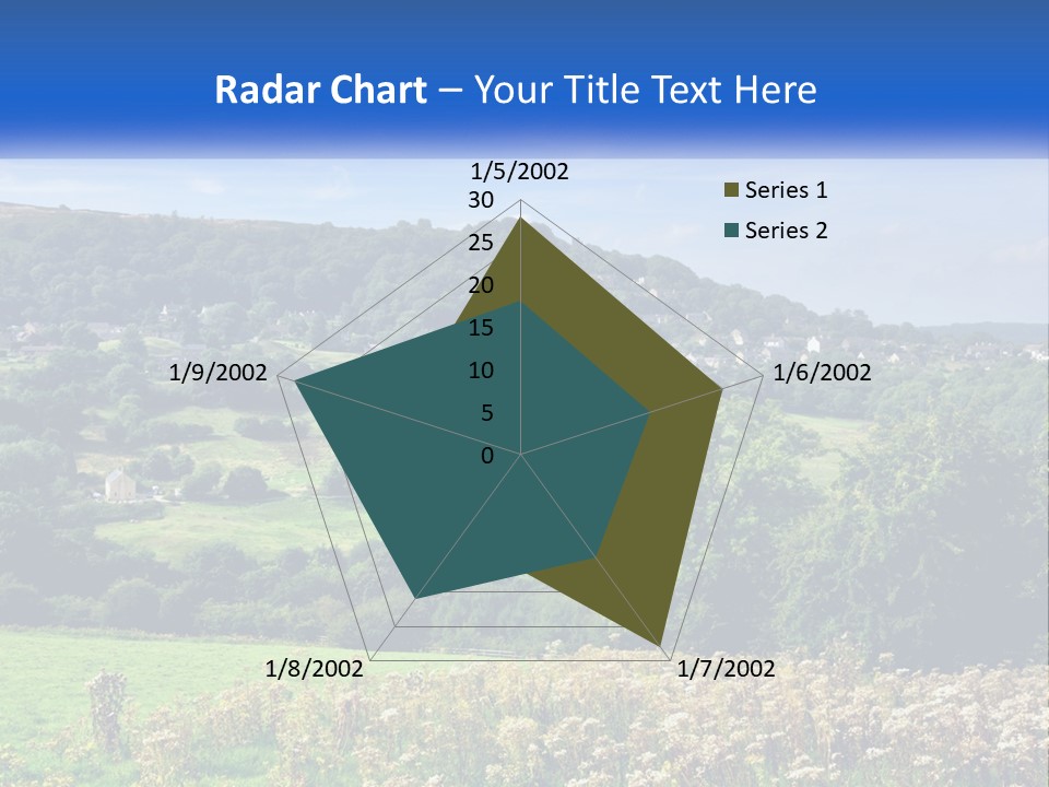 A Blue Sign Is In The Middle Of A Field PowerPoint Template