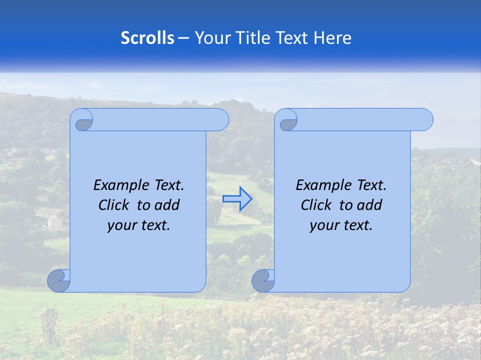 A Blue Sign Is In The Middle Of A Field PowerPoint Template
