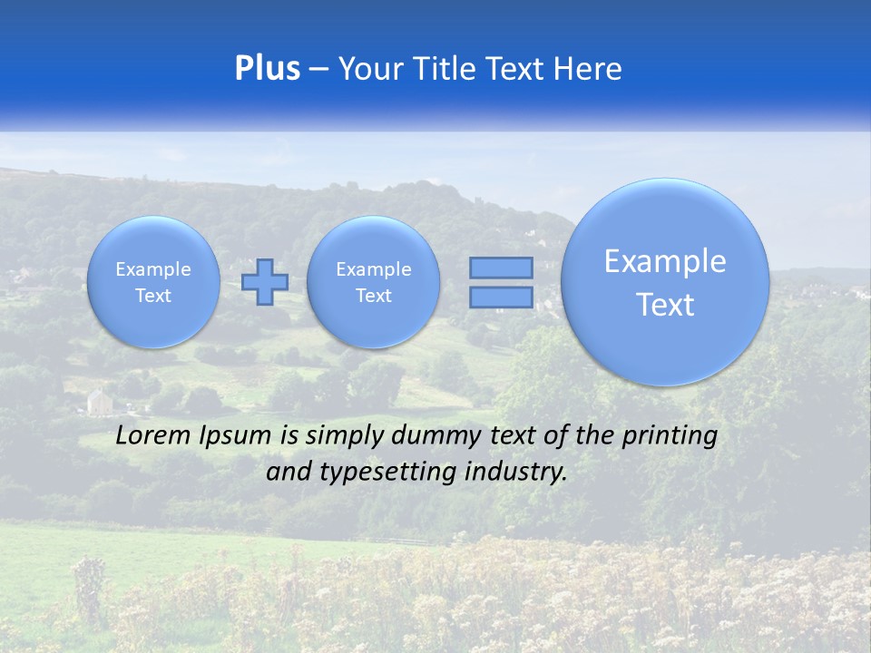 A Blue Sign Is In The Middle Of A Field PowerPoint Template
