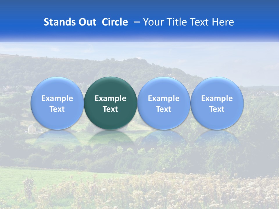 A Blue Sign Is In The Middle Of A Field PowerPoint Template