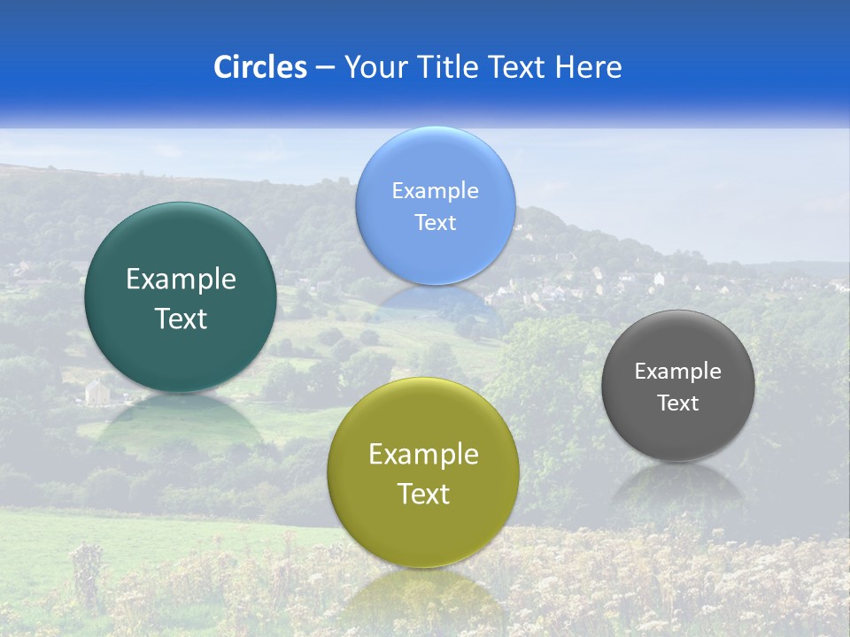 A Blue Sign Is In The Middle Of A Field PowerPoint Template