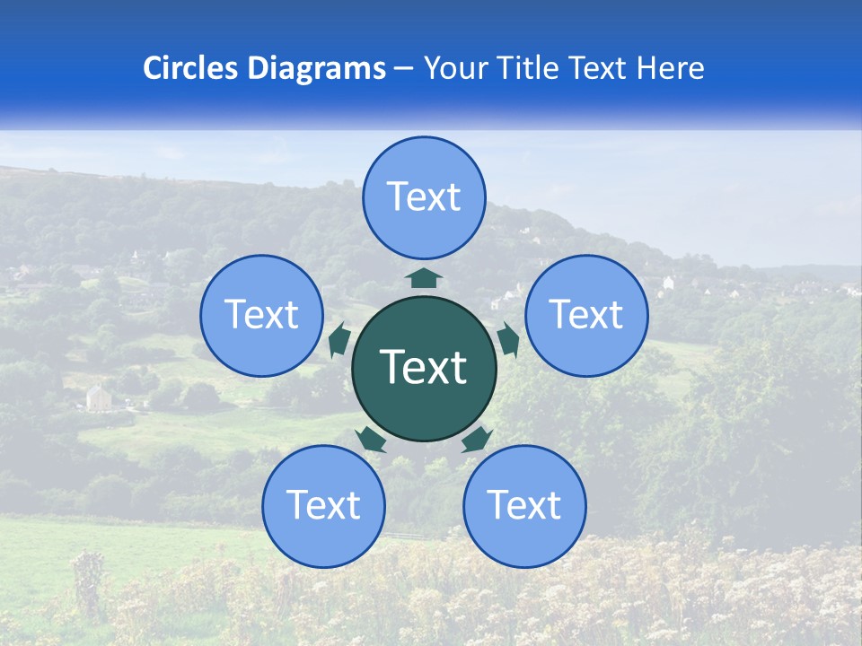 A Blue Sign Is In The Middle Of A Field PowerPoint Template