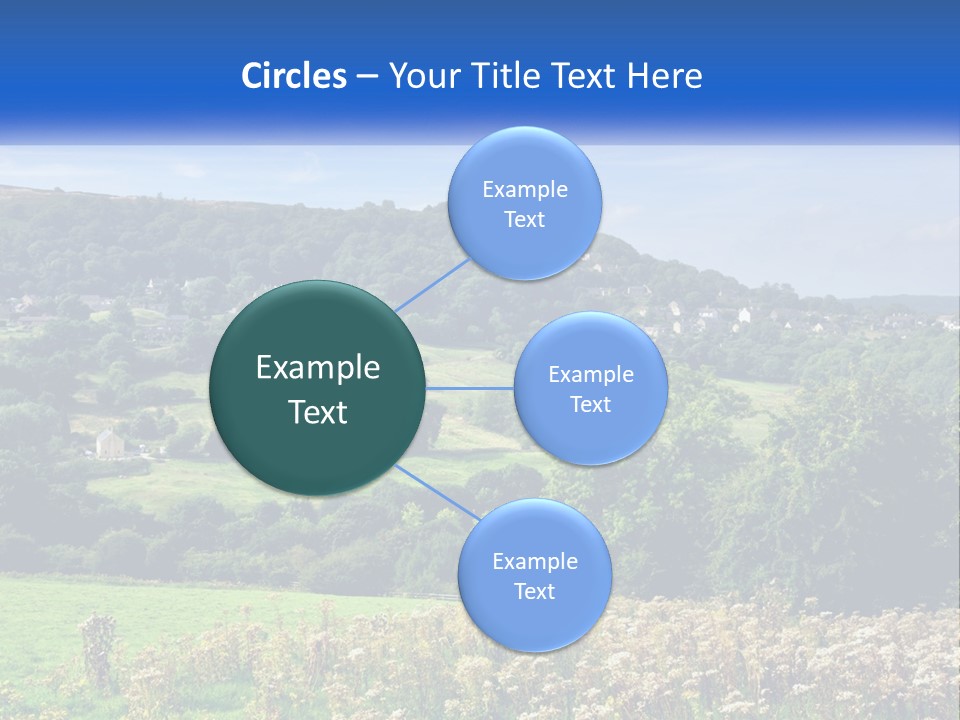A Blue Sign Is In The Middle Of A Field PowerPoint Template
